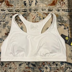 Xersion White Razorback Sport Bra